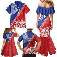 Tonga and Samoa Rugby Custom Family Matching Mermaid Dress and Hawaiian Shirt Ikale Tahi Manu Samoa Together LT14 - Polynesian Pride