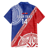 Tonga and Samoa Rugby Custom Family Matching Off Shoulder Short Dress and Hawaiian Shirt Ikale Tahi Manu Samoa Together LT14 - Polynesian Pride