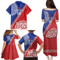 Tonga and Samoa Rugby Custom Family Matching Puletasi and Hawaiian Shirt Ikale Tahi Manu Samoa Together LT14 - Polynesian Pride