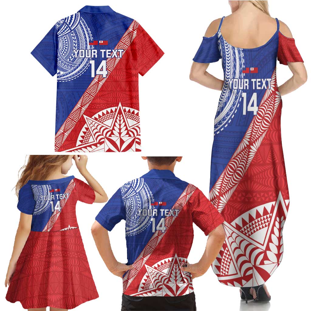 Tonga and Samoa Rugby Custom Family Matching Summer Maxi Dress and Hawaiian Shirt Ikale Tahi Manu Samoa Together LT14 - Polynesian Pride