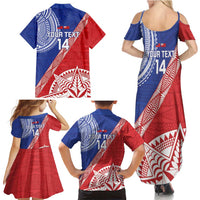 Tonga and Samoa Rugby Custom Family Matching Summer Maxi Dress and Hawaiian Shirt Ikale Tahi Manu Samoa Together LT14 - Polynesian Pride