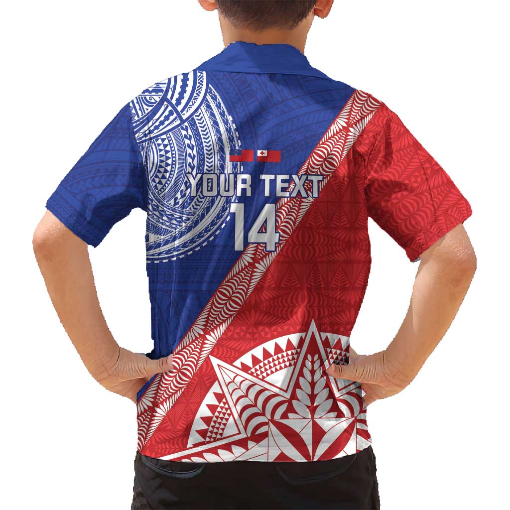 Tonga and Samoa Rugby Custom Family Matching Tank Maxi Dress and Hawaiian Shirt Ikale Tahi Manu Samoa Together LT14 - Polynesian Pride