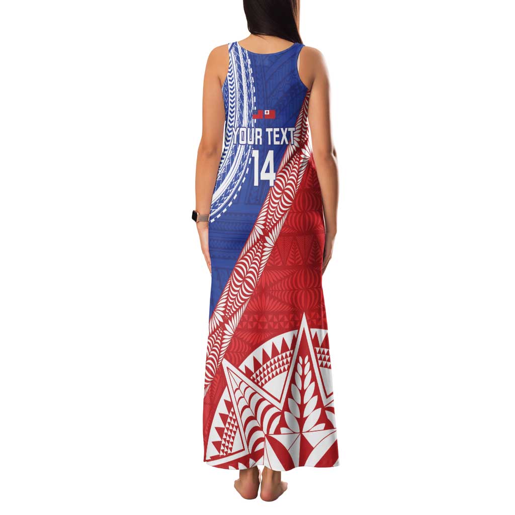 Tonga and Samoa Rugby Custom Family Matching Tank Maxi Dress and Hawaiian Shirt Ikale Tahi Manu Samoa Together LT14 - Polynesian Pride