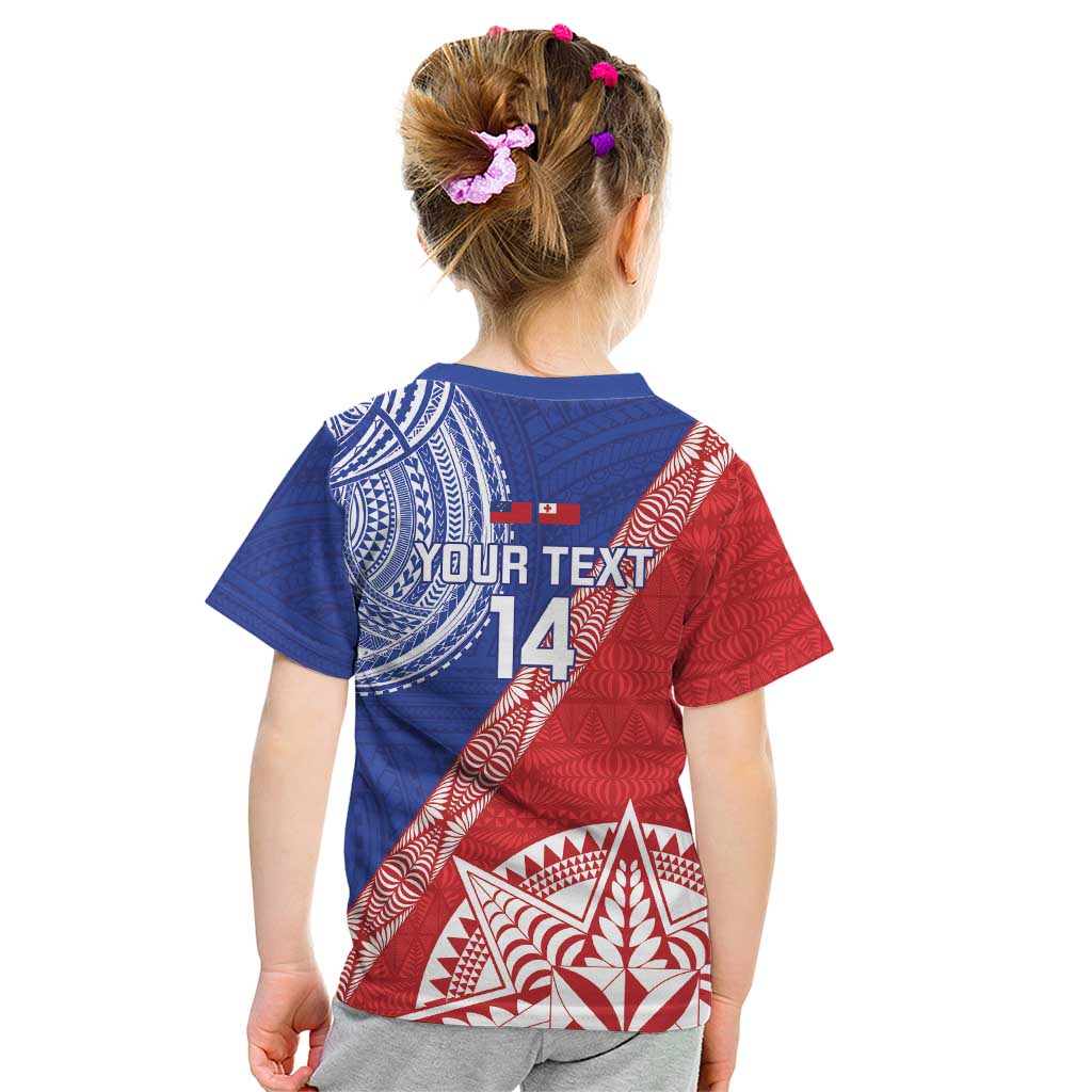 Tonga and Samoa Rugby Custom Kid T Shirt Ikale Tahi Manu Samoa Together - Polynesian Pride