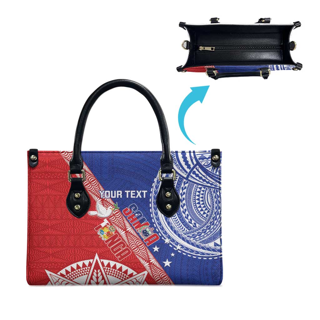 Tonga and Samoa Rugby Custom Leather Bag Ikale Tahi Manu Samoa Together - Polynesian Pride