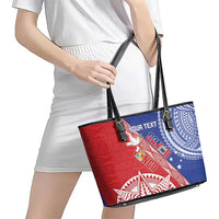 Tonga and Samoa Rugby Custom Leather Tote Bag Ikale Tahi Manu Samoa Together LT14 - Polynesian Pride