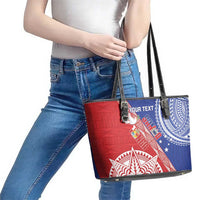 Tonga and Samoa Rugby Custom Leather Tote Bag Ikale Tahi Manu Samoa Together LT14 - Polynesian Pride