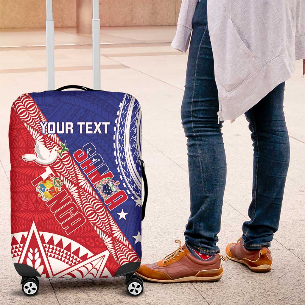 Tonga and Samoa Rugby Custom Luggage Cover Ikale Tahi Manu Samoa Together - Polynesian Pride