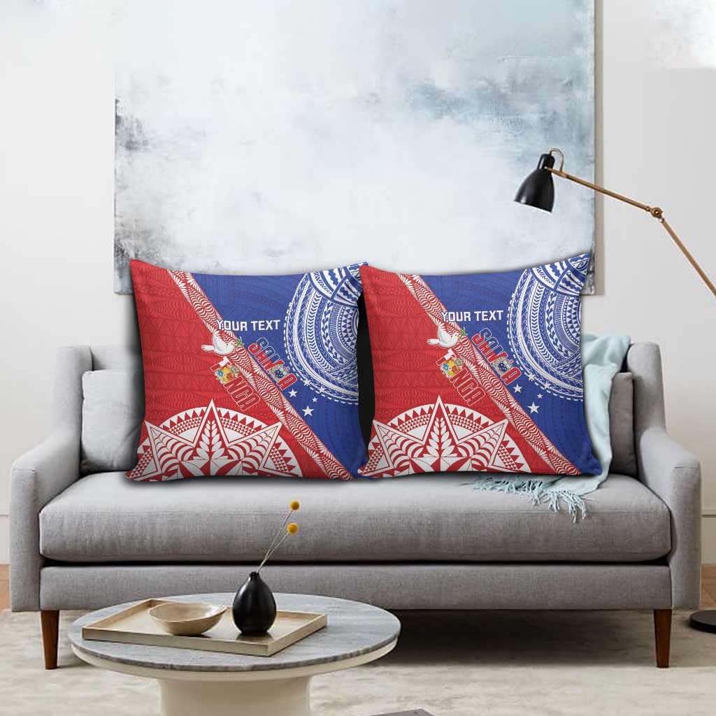 Tonga and Samoa Rugby Custom Pillow Cover Ikale Tahi Manu Samoa Together - Polynesian Pride