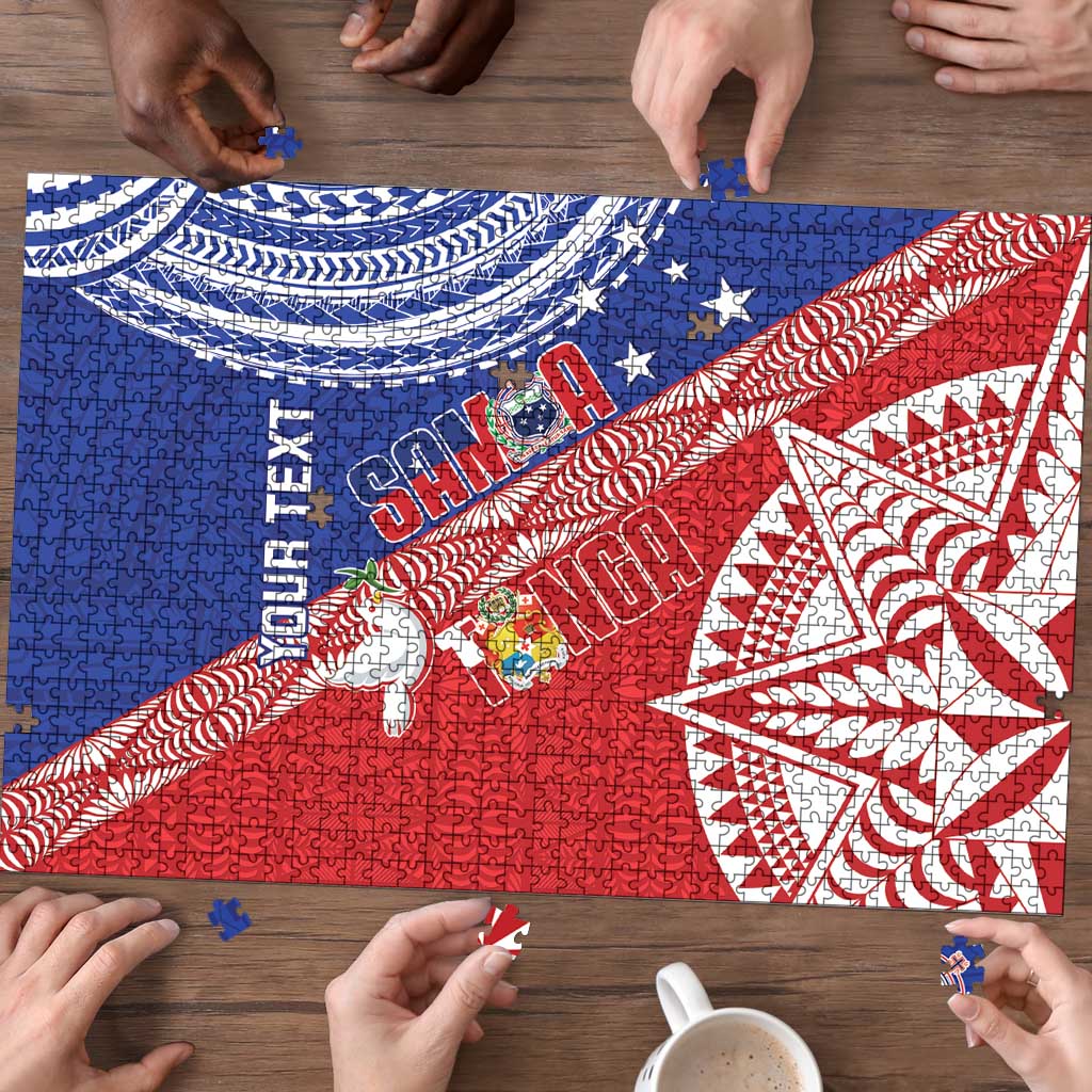 Tonga and Samoa Rugby Custom Puzzle Ikale Tahi Manu Samoa Together - Polynesian Pride