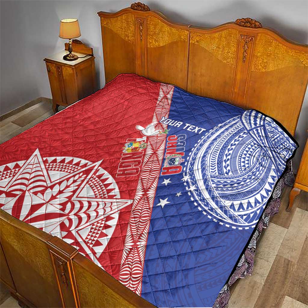Tonga and Samoa Rugby Custom Quilt Ikale Tahi Manu Samoa Together - Polynesian Pride