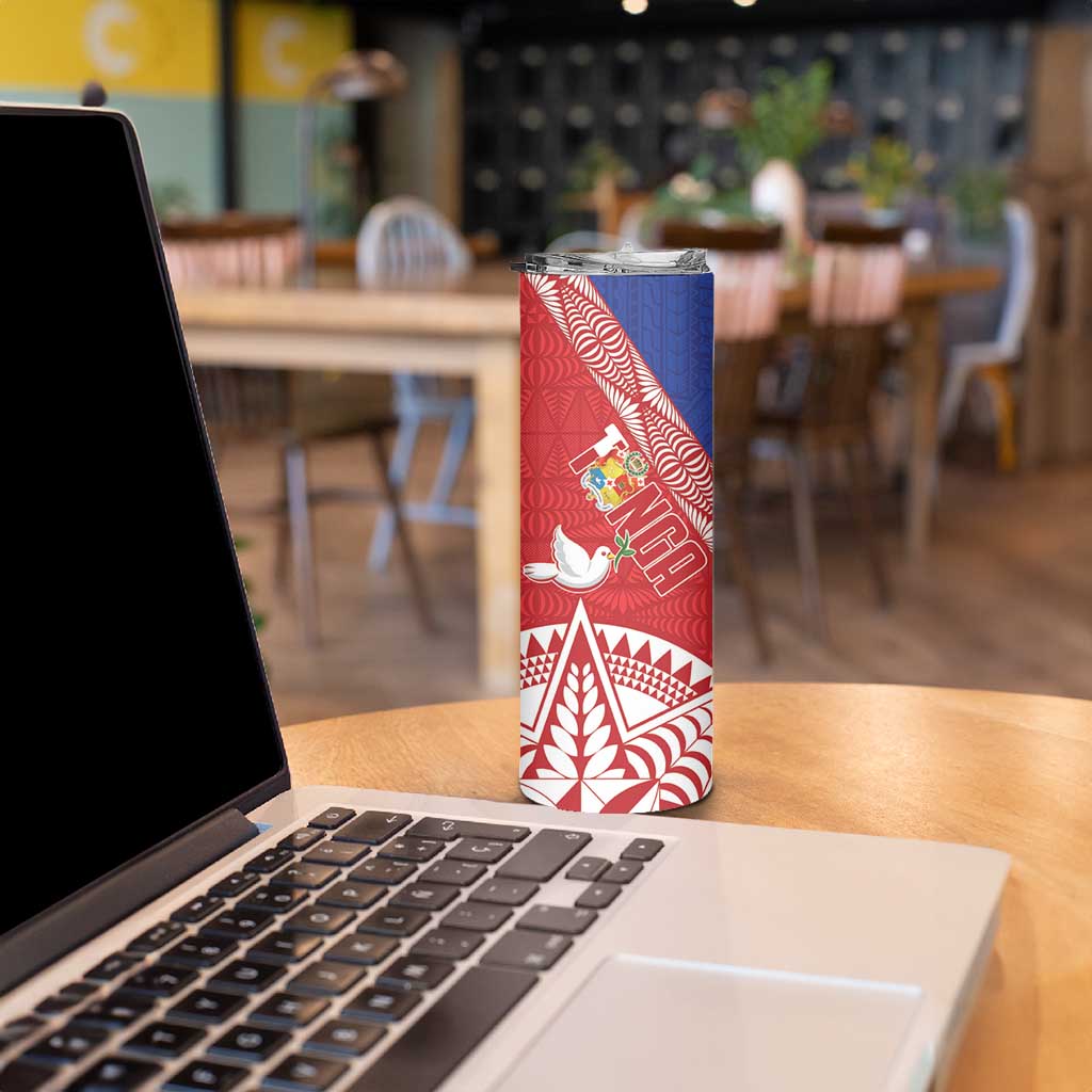 Tonga and Samoa Rugby Skinny Tumbler Ikale Tahi Manu Samoa Together - Polynesian Pride