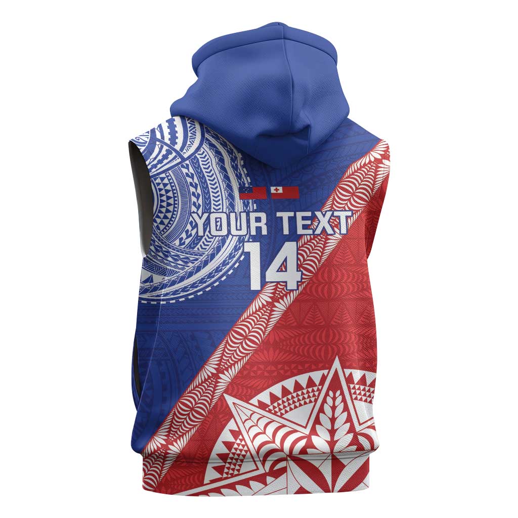 Tonga and Samoa Rugby Custom Sleeveless Hoodie Ikale Tahi Manu Samoa Together - Polynesian Pride