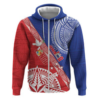 Tonga and Samoa Rugby Custom Zip Hoodie Ikale Tahi Manu Samoa Together - Polynesian Pride