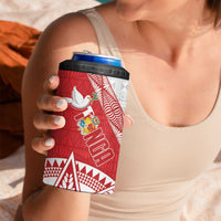 Fiji and Tonga Rugby 4 in 1 Can Cooler Tumbler Flying Fijians Ikale Tahi Together Pacific LT14 - Polynesian Pride