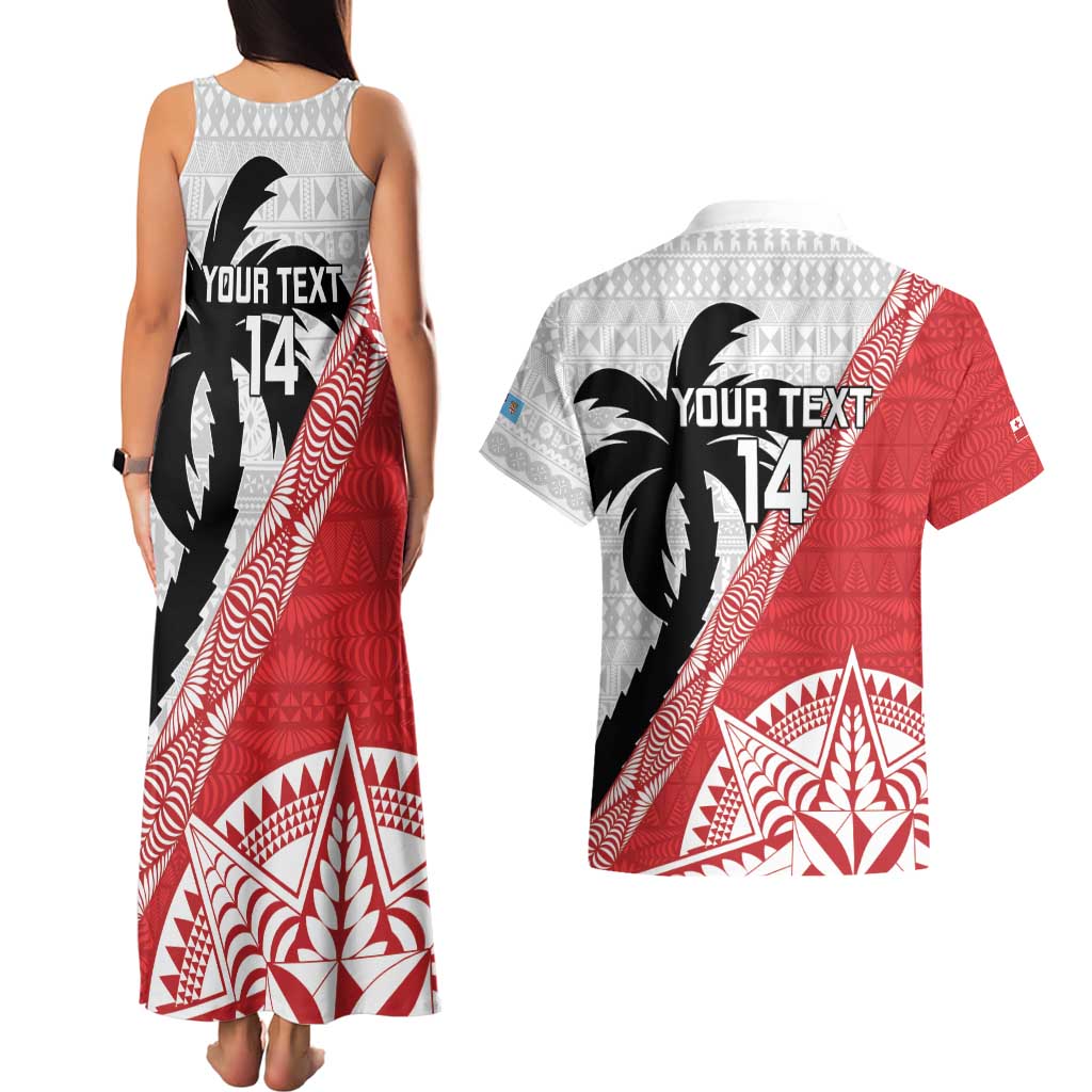 Fiji and Tonga Rugby Custom Couples Matching Tank Maxi Dress and Hawaiian Shirt Flying Fijians Ikale Tahi Together Pacific LT14 - Polynesian Pride