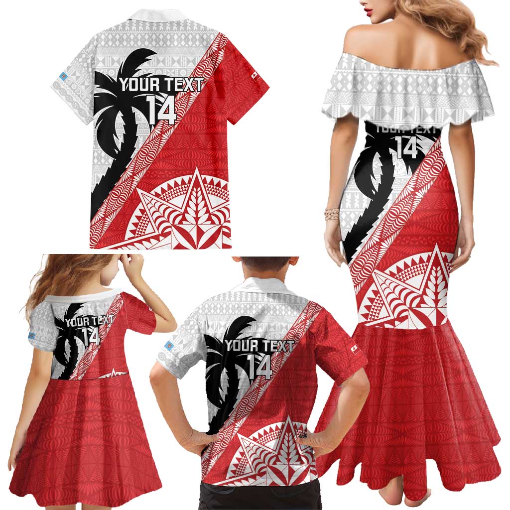 Fiji and Tonga Rugby Custom Family Matching Mermaid Dress and Hawaiian Shirt Flying Fijians Ikale Tahi Together Pacific LT14 - Polynesian Pride