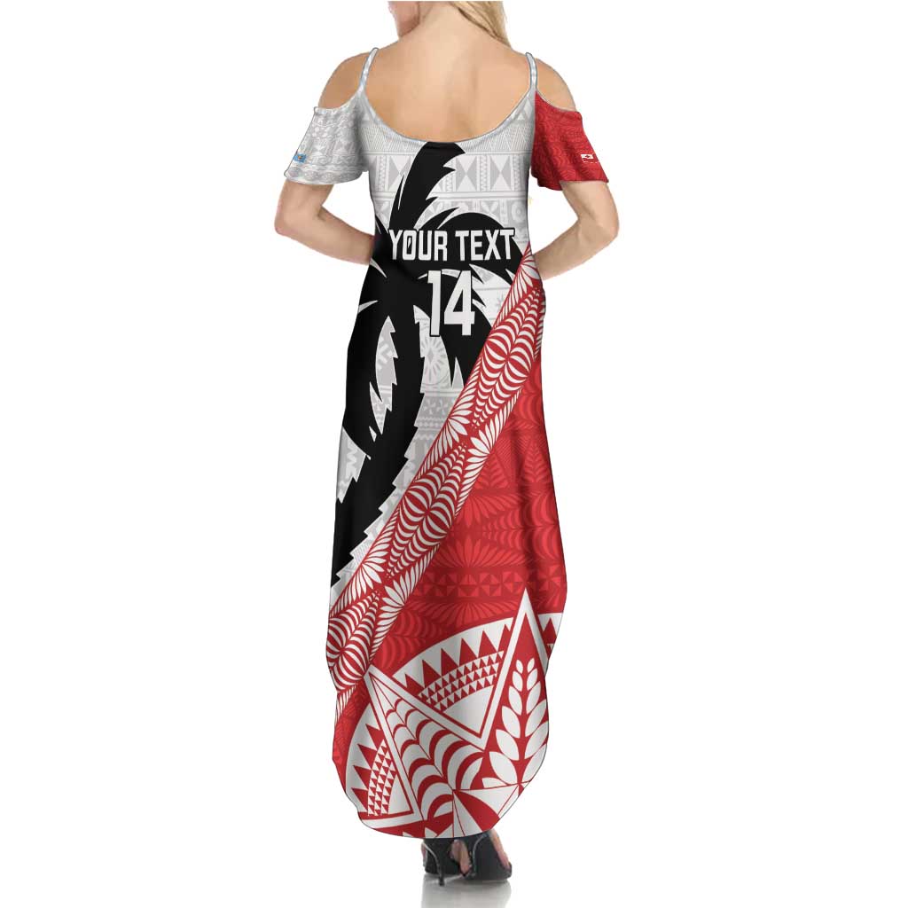Fiji and Tonga Rugby Custom Family Matching Summer Maxi Dress and Hawaiian Shirt Flying Fijians Ikale Tahi Together Pacific LT14 - Polynesian Pride