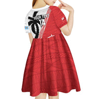 Fiji and Tonga Rugby Custom Kid Short Sleeve Dress Flying Fijians Ikale Tahi Together Pacific LT14 - Polynesian Pride