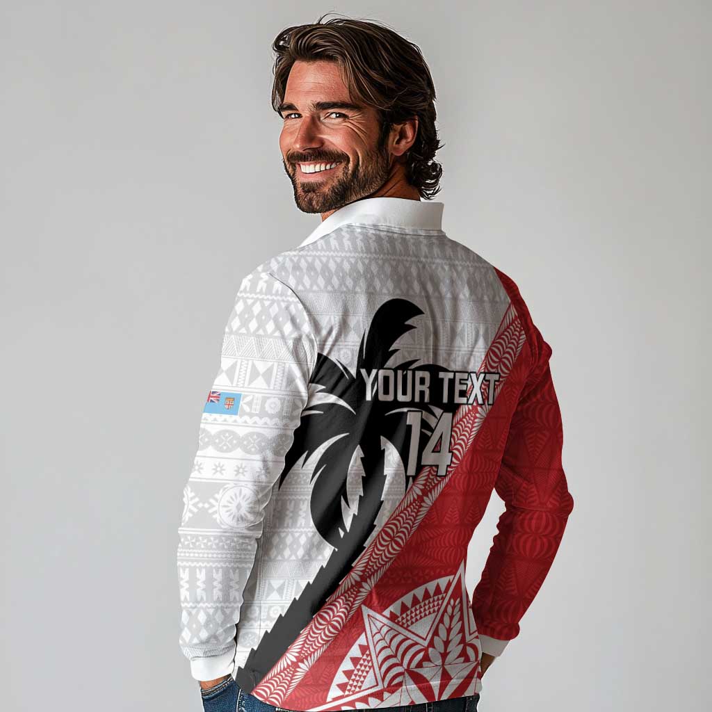 Fiji and Tonga Rugby Custom Long Sleeve Polo Shirt Flying Fijians Ikale Tahi Together Pacific LT14 - Polynesian Pride