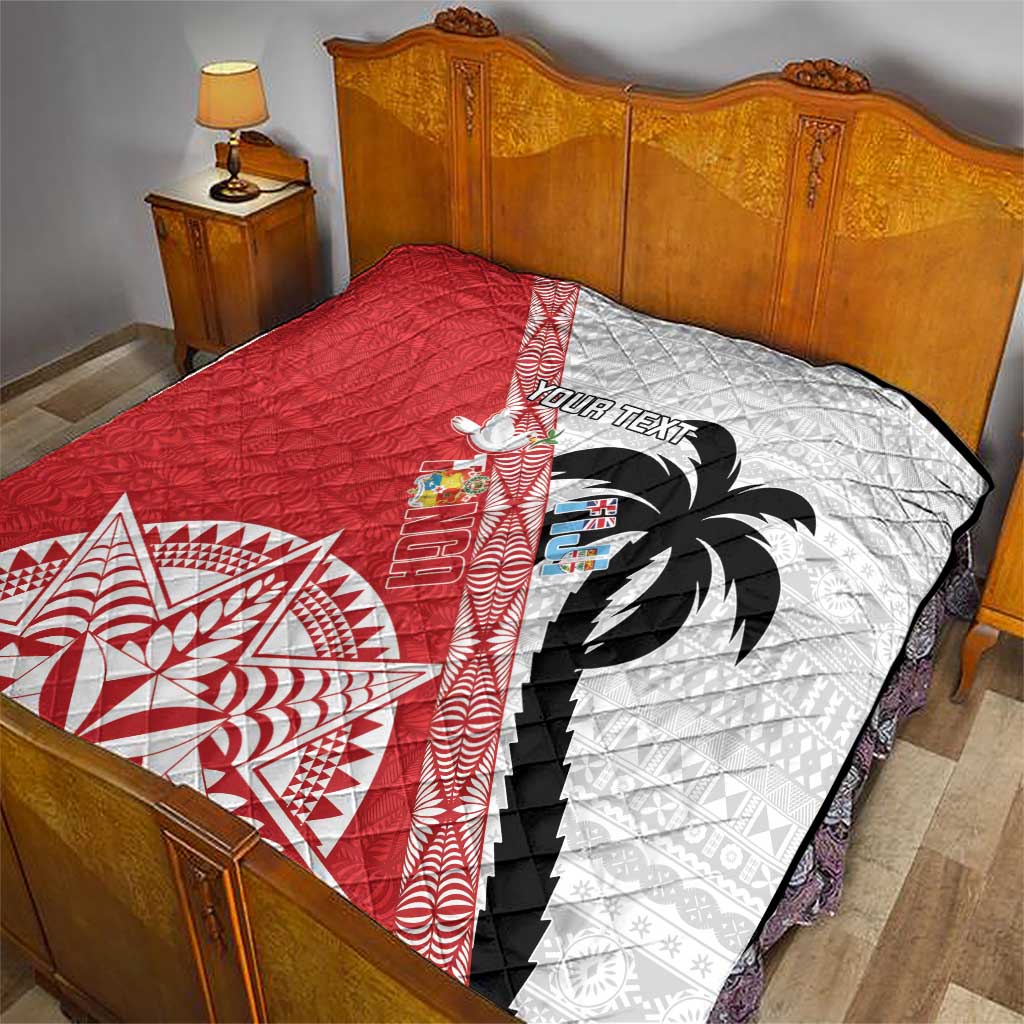 Fiji and Tonga Rugby Custom Quilt Flying Fijians Ikale Tahi Together Pacific - Polynesian Pride