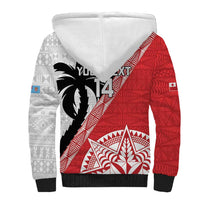 Fiji and Tonga Rugby Custom Sherpa Hoodie Flying Fijians Ikale Tahi Together Pacific LT14 - Polynesian Pride