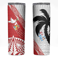 Fiji and Tonga Rugby Skinny Tumbler Flying Fijians Ikale Tahi Together Pacific LT14 Red - Polynesian Pride