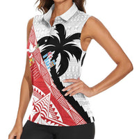 Fiji and Tonga Rugby Custom Women Sleeveless Polo Shirt Flying Fijians Ikale Tahi Together Pacific LT14 - Polynesian Pride