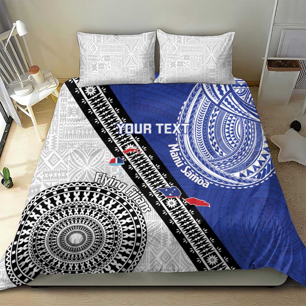 Fiji an Samoa Rugby Custom Bedding Set Flying Fijians Manu Samoa Together Pacific LT14 - Polynesian Pride