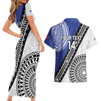 Fiji an Samoa Rugby Custom Couples Matching Short Sleeve Bodycon Dress and Hawaiian Shirt Flying Fijians Manu Samoa Together Pacific LT14 - Polynesian Pride