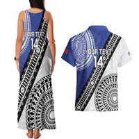 Fiji an Samoa Rugby Custom Couples Matching Tank Maxi Dress and Hawaiian Shirt Flying Fijians Manu Samoa Together Pacific LT14 - Polynesian Pride
