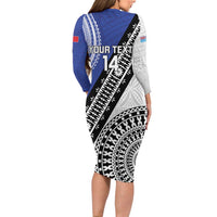 Fiji an Samoa Rugby Custom Family Matching Long Sleeve Bodycon Dress and Hawaiian Shirt Flying Fijians Manu Samoa Together Pacific LT14 - Polynesian Pride