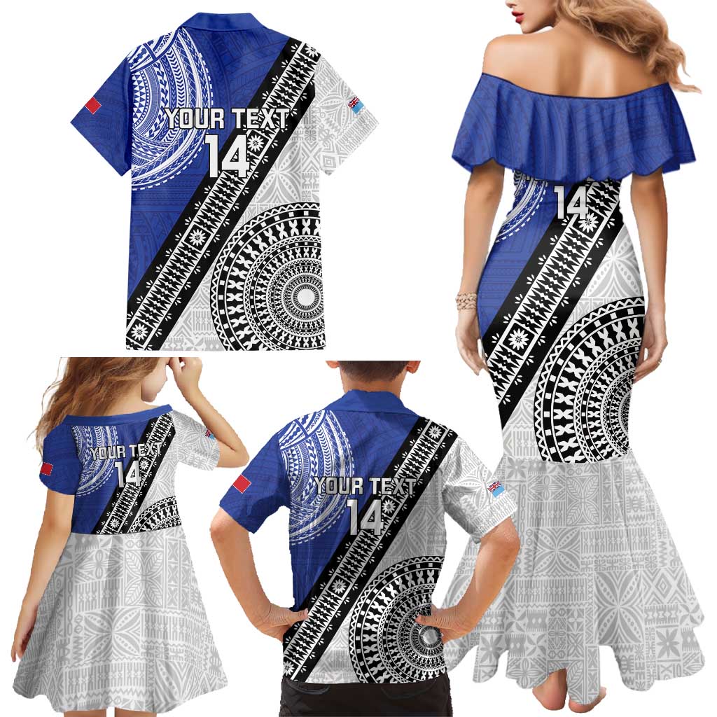 Fiji an Samoa Rugby Custom Family Matching Mermaid Dress and Hawaiian Shirt Flying Fijians Manu Samoa Together Pacific LT14 - Polynesian Pride