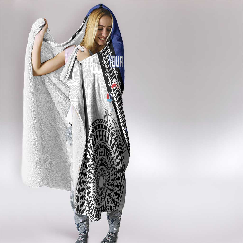 Fiji an Samoa Rugby Custom Hooded Blanket Flying Fijians Manu Samoa Together Pacific - Polynesian Pride