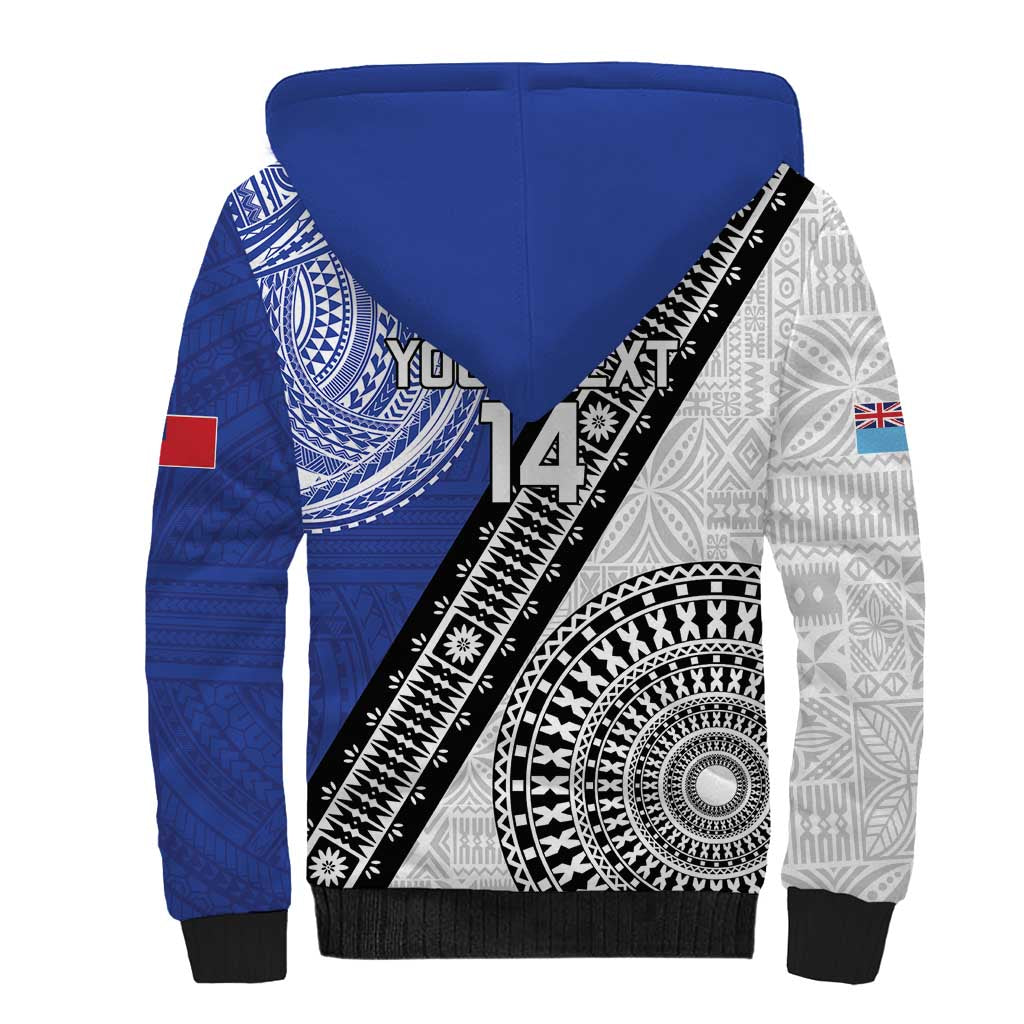 Fiji an Samoa Rugby Custom Sherpa Hoodie Flying Fijians Manu Samoa Together Pacific - Polynesian Pride