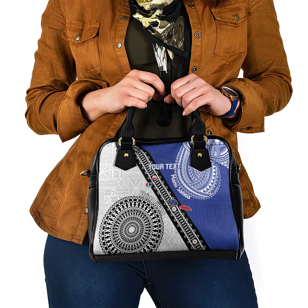 Fiji an Samoa Rugby Custom Shoulder Handbag Flying Fijians Manu Samoa Together Pacific - Polynesian Pride