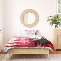 USA and Japan Rugby Custom Bedding Set Eagles Brave Blossoms Together Pacific LT14 - Polynesian Pride