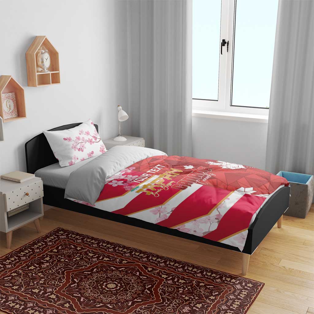 Canada and Japan Rugby Custom Bedding Set Canucks Brave Blossoms Together Pacific - Polynesian Pride