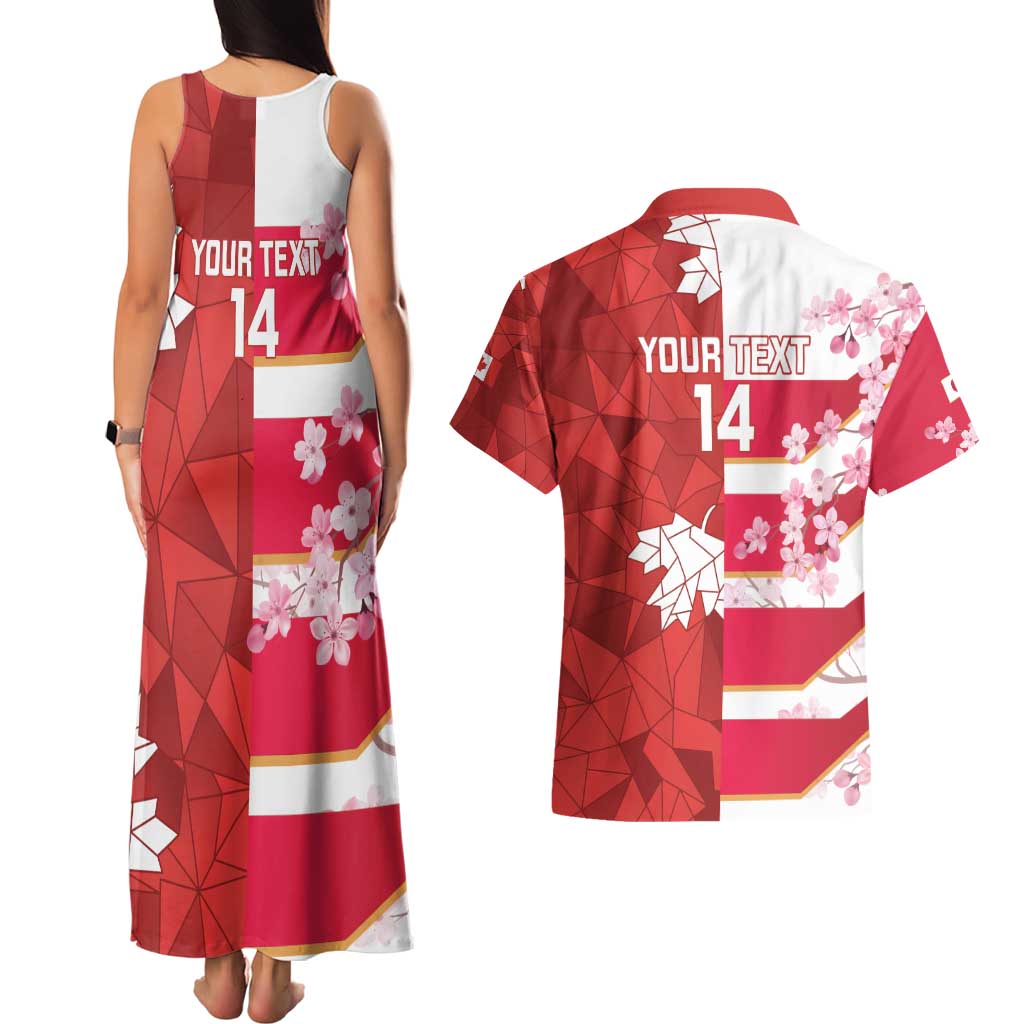 Canada and Japan Rugby Custom Couples Matching Tank Maxi Dress and Hawaiian Shirt Canucks Brave Blossoms Together Pacific LT14 - Polynesian Pride
