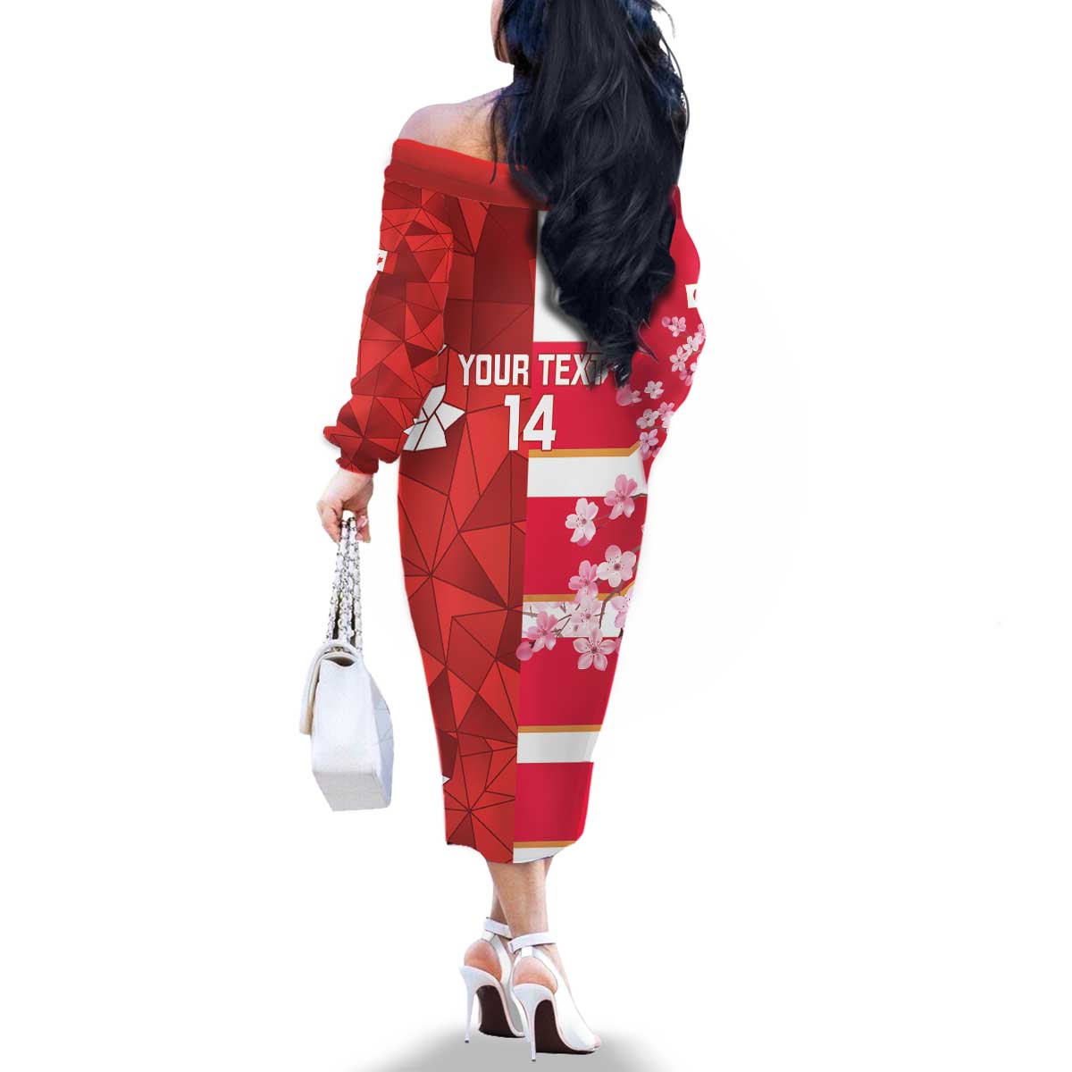 Canada and Japan Rugby Custom Family Matching Off The Shoulder Long Sleeve Dress and Hawaiian Shirt Canucks Brave Blossoms Together Pacific LT14 - Polynesian Pride