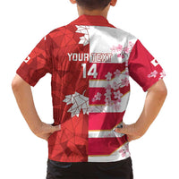 Canada and Japan Rugby Custom Family Matching Off Shoulder Maxi Dress and Hawaiian Shirt Canucks Brave Blossoms Together Pacific LT14 - Polynesian Pride