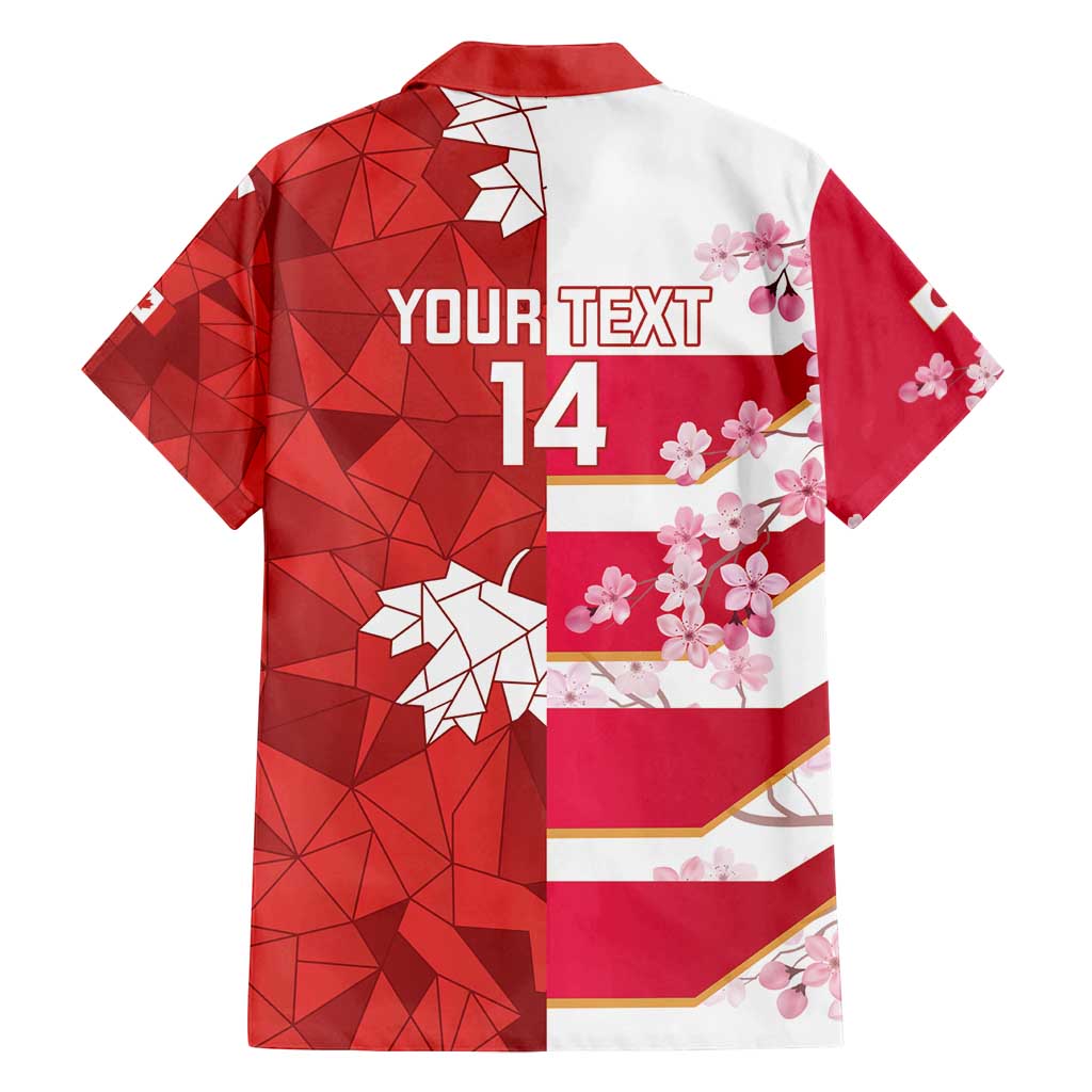 Canada and Japan Rugby Custom Family Matching Off Shoulder Maxi Dress and Hawaiian Shirt Canucks Brave Blossoms Together Pacific LT14 - Polynesian Pride