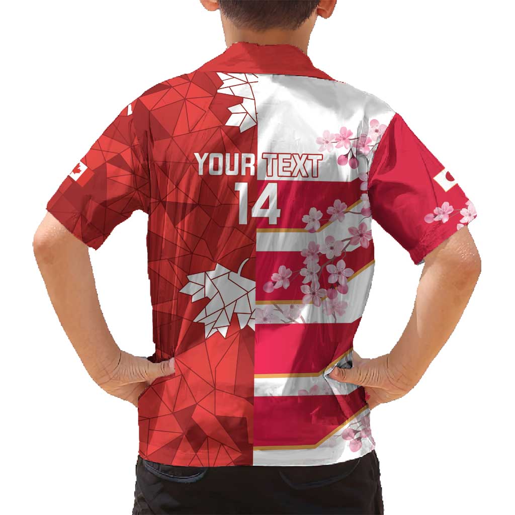 Canada and Japan Rugby Custom Family Matching Puletasi and Hawaiian Shirt Canucks Brave Blossoms Together Pacific - Polynesian Pride