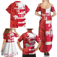 Canada and Japan Rugby Custom Family Matching Summer Maxi Dress and Hawaiian Shirt Canucks Brave Blossoms Together Pacific LT14 - Polynesian Pride