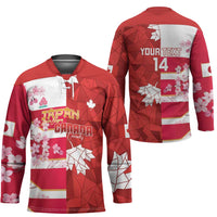 Canada and Japan Rugby Custom Hockey Jersey Canucks Brave Blossoms Together Pacific - Polynesian Pride