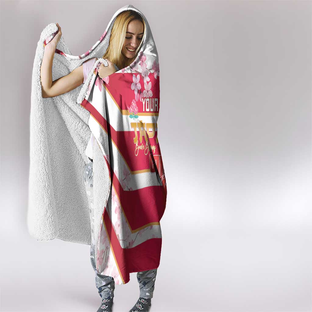 Canada and Japan Rugby Custom Hooded Blanket Canucks Brave Blossoms Together Pacific - Polynesian Pride