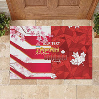 Canada and Japan Rugby Custom Rubber Doormat Canucks Brave Blossoms Together Pacific - Polynesian Pride
