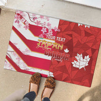 Canada and Japan Rugby Custom Rubber Doormat Canucks Brave Blossoms Together Pacific - Polynesian Pride