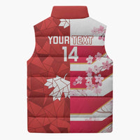 Canada and Japan Rugby Custom Sleeveless Puffer Jacket Canucks Brave Blossoms Together Pacific - Polynesian Pride