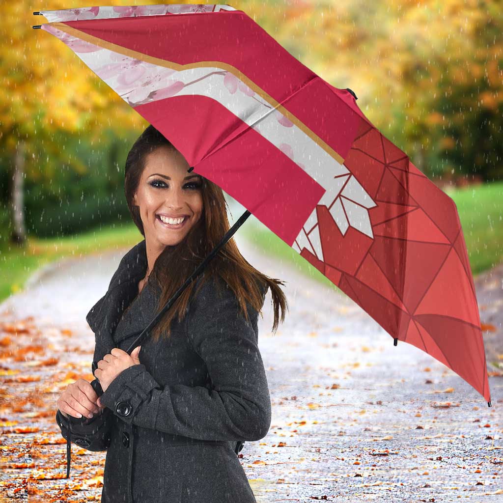 Canada and Japan Rugby Custom Umbrella Canucks Brave Blossoms Together Pacific - Polynesian Pride